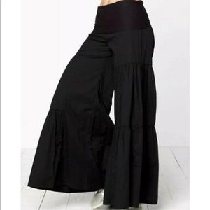 XCVI WEARABLES FoldOverSide Tiered Pants, Black S